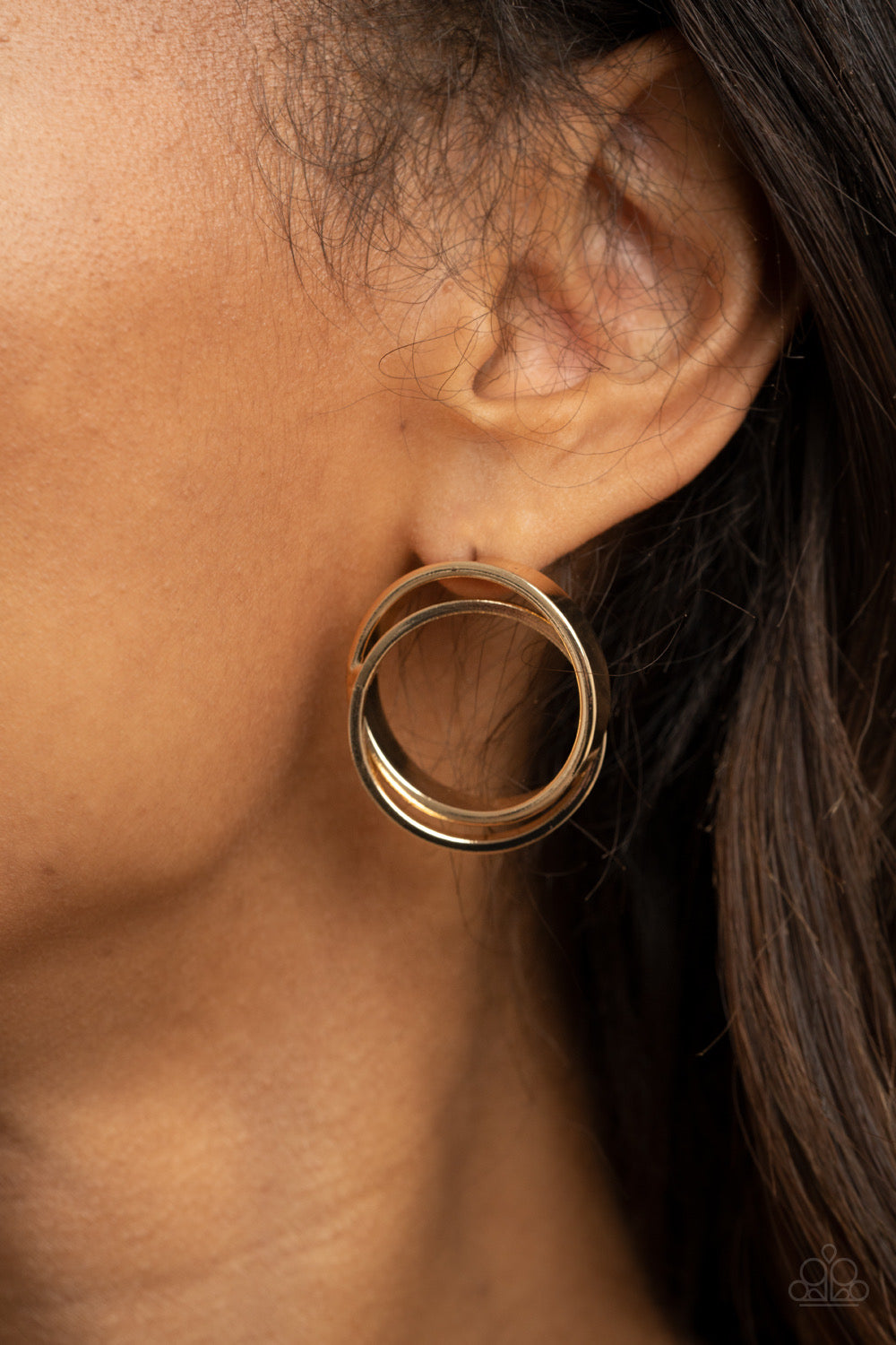 Paparazzi Always In The Loop - Gold  Post Earring P5PO-GDXX-124XX