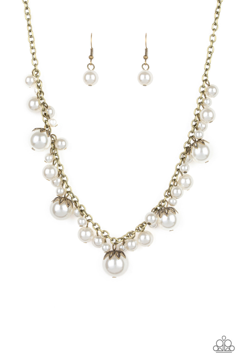 Uptown Pearls-Brass Necklace