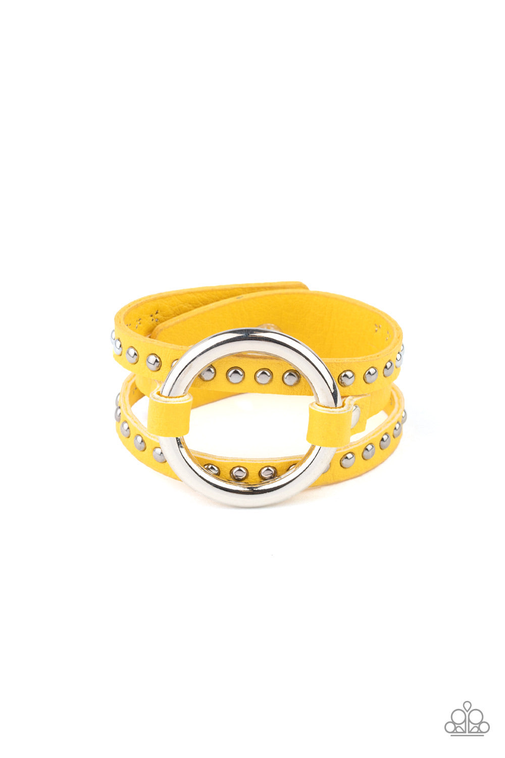 Studded Statement -Maker -Yellow Bracelet