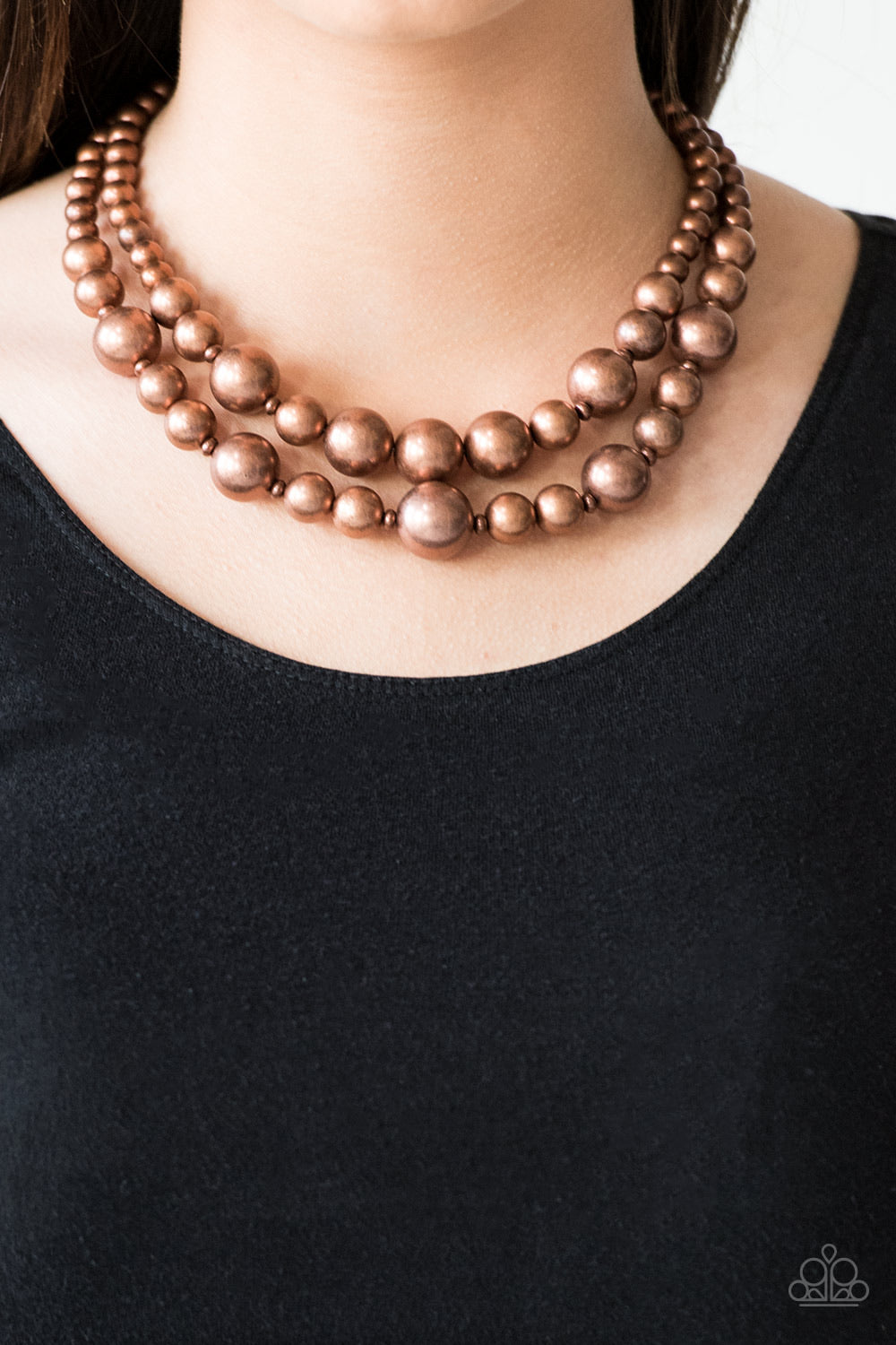 Paparazzi I Double Dare You - Copper Necklace  P2ED-CPXX-057XX