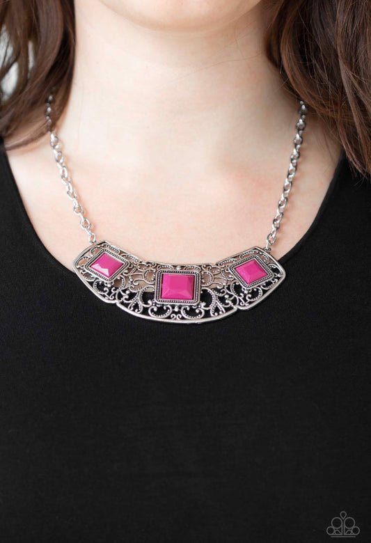 Paparazzi Feeling Inde-pendent-pink necklace