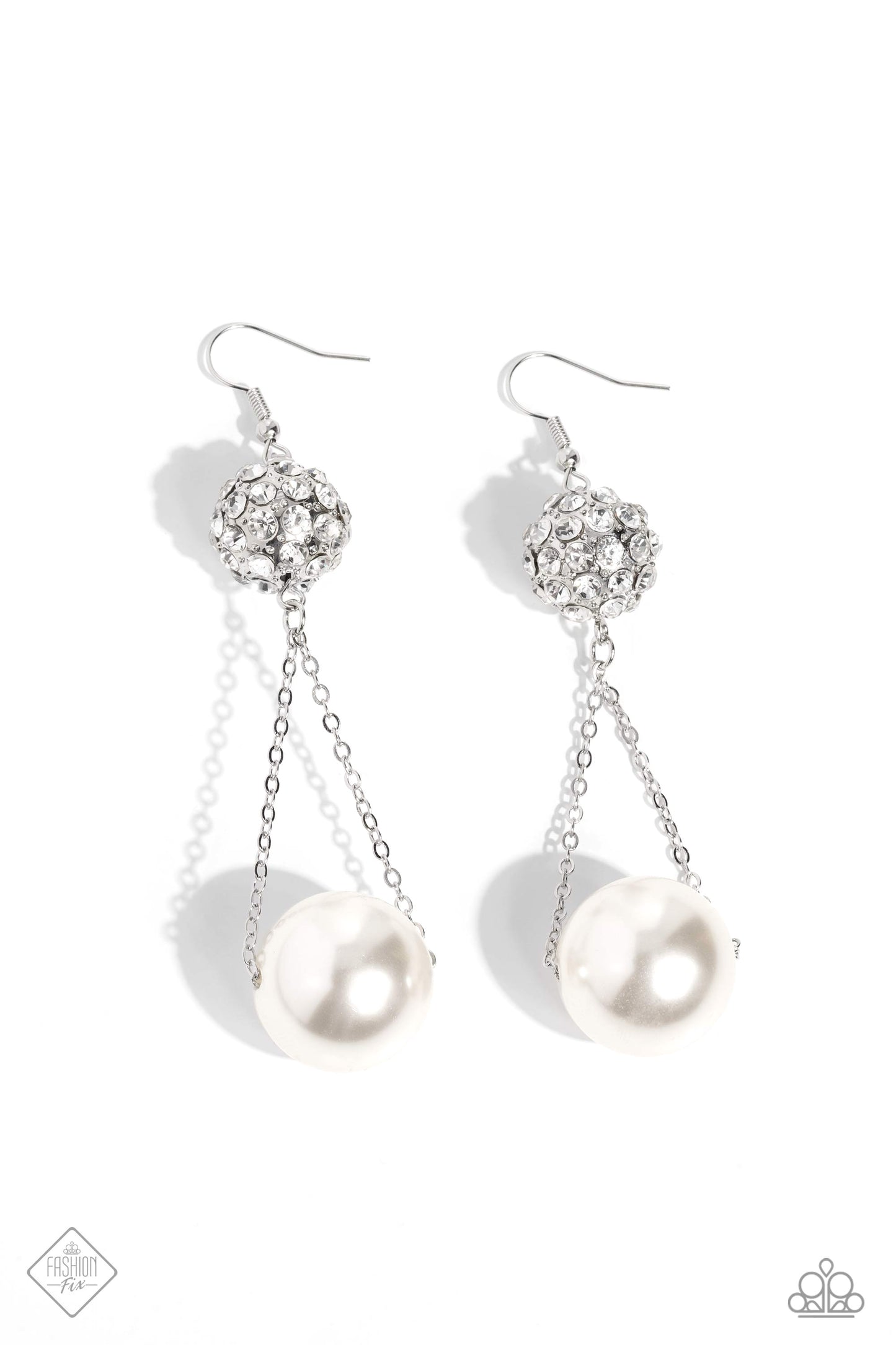 Paparazzi Ballerina Balance-White Pearl Earring  #P5ST-WTXX-068NT