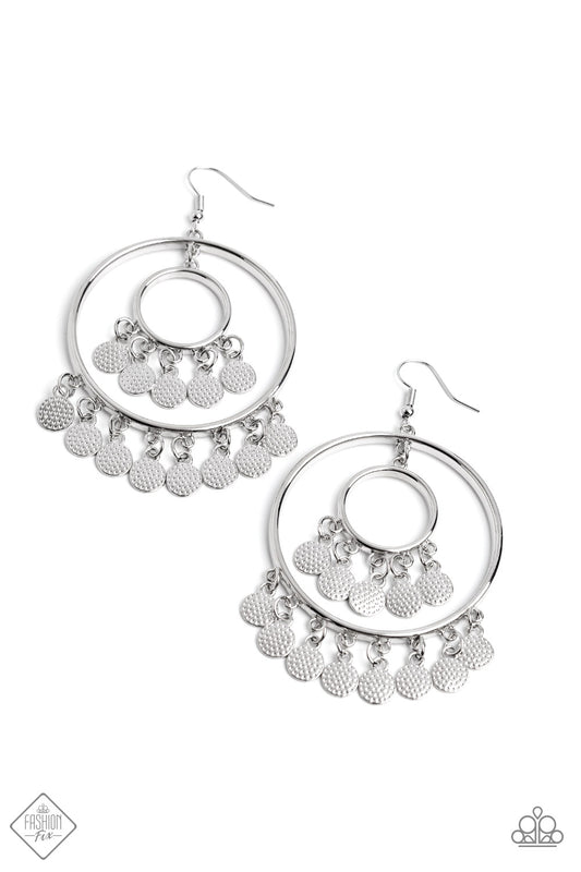 Paparazzi Caviar Command - Silver Earring Item #P5ST-SVXX-059NF