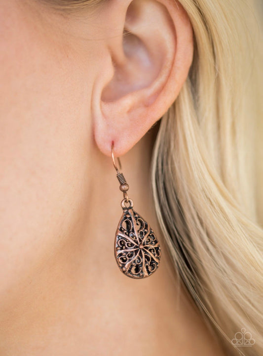 Paparazzi Western Wisteria-Copper Earring