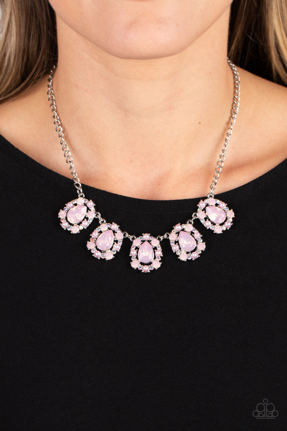 Paparazzi’s Pearly Pond - Pink  Necklace P2RE-PKXX-380XX