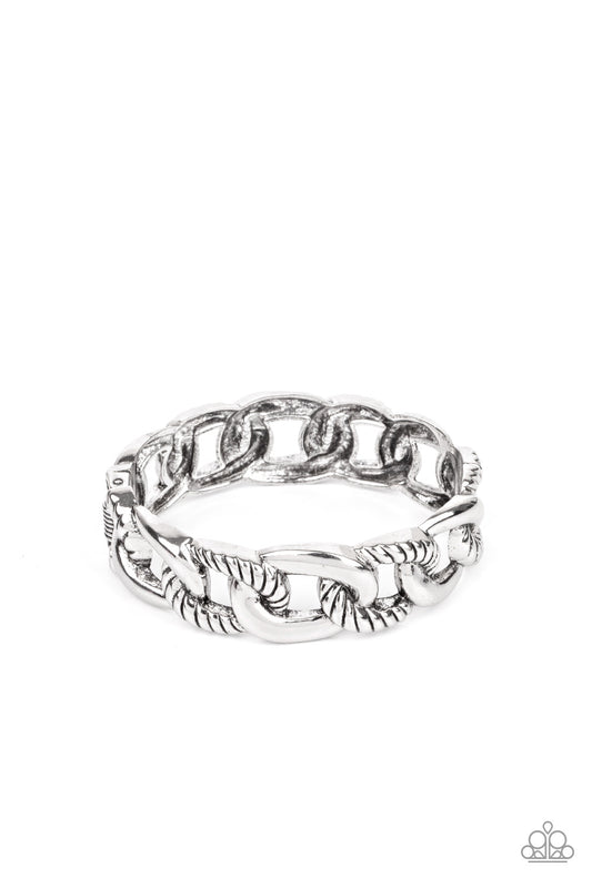 Paparazzi Bold Move - Silver hedge Bracelet  P9IN-SVXX-144XX