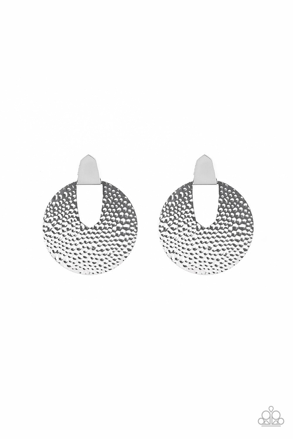 Paparazzi Bold Intentions- Silver Post Earring