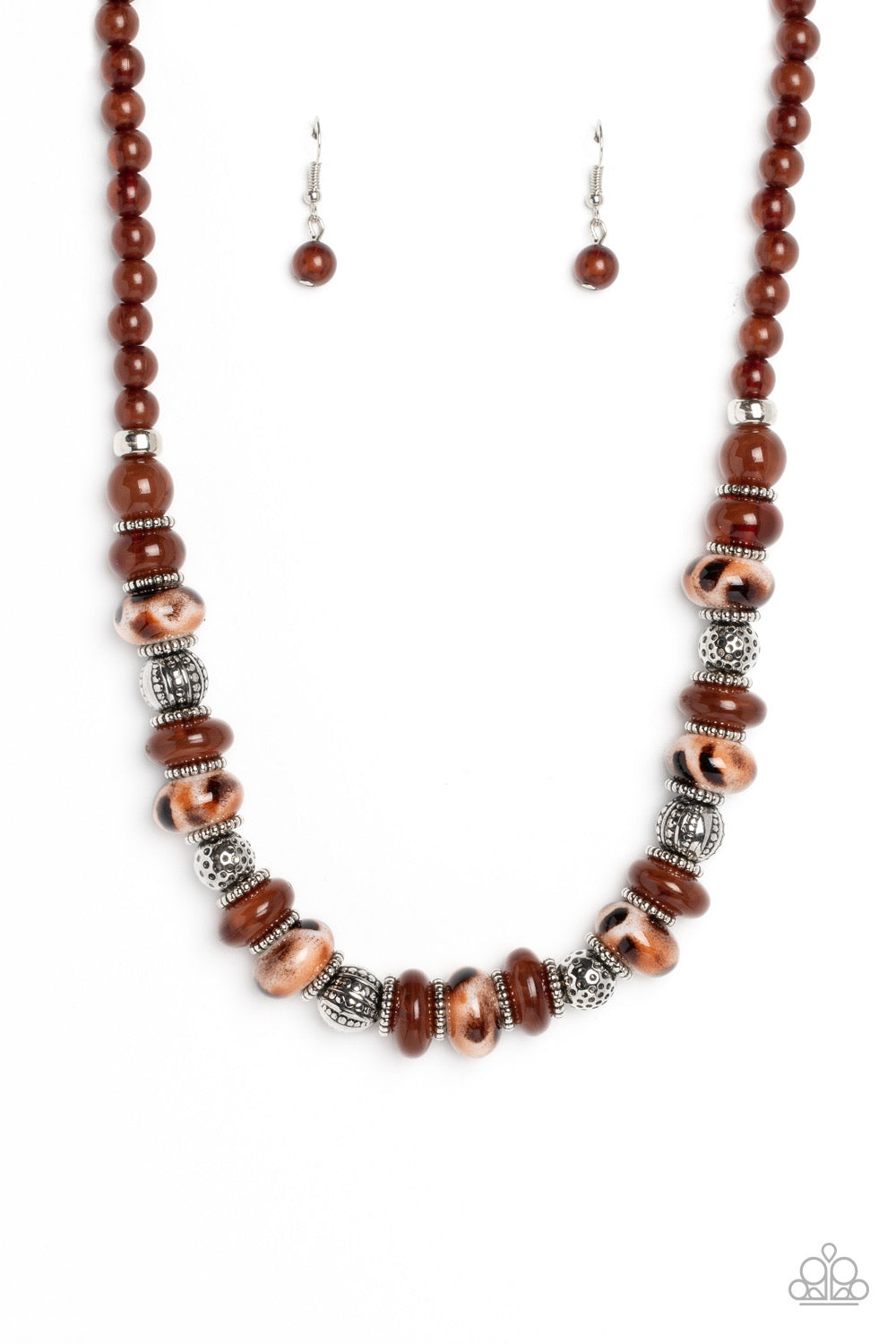 Paparazzi Warped Whimsicality - Brown  Necklace P2ST-BNXX-081LN