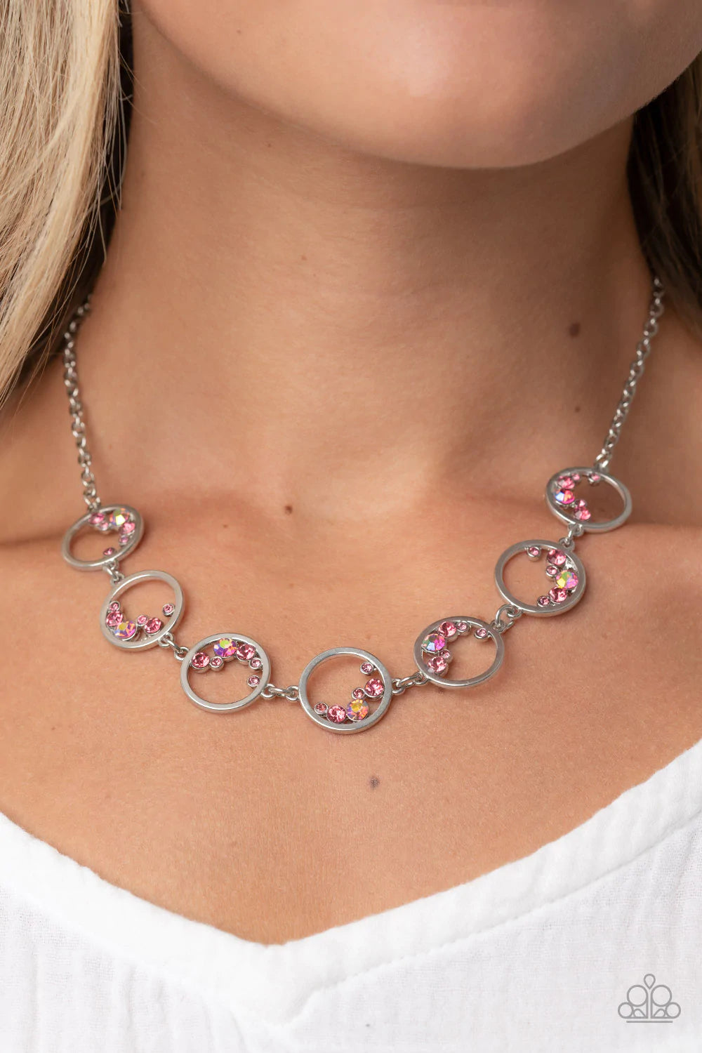 Paparazzi Blissfully Bubbly -Pink Necklace