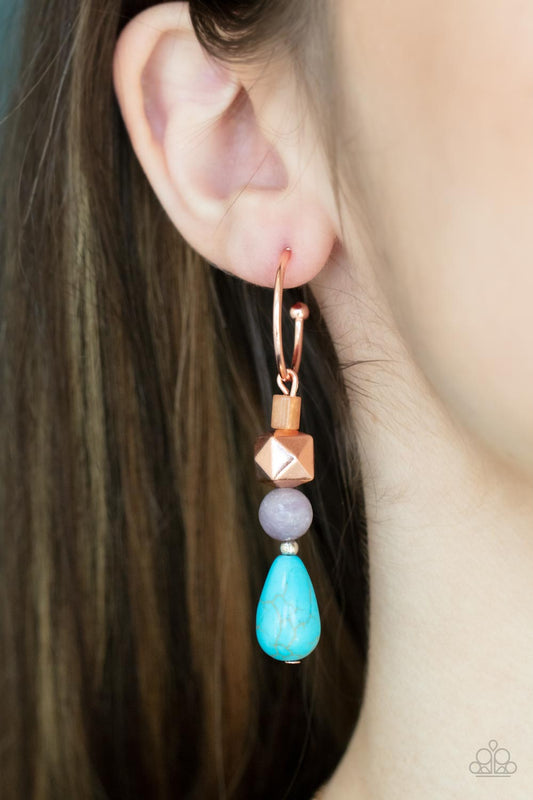 Paparazzi Boulevard Stroll - Copper Post Earring P5HO-CPXX-128XX