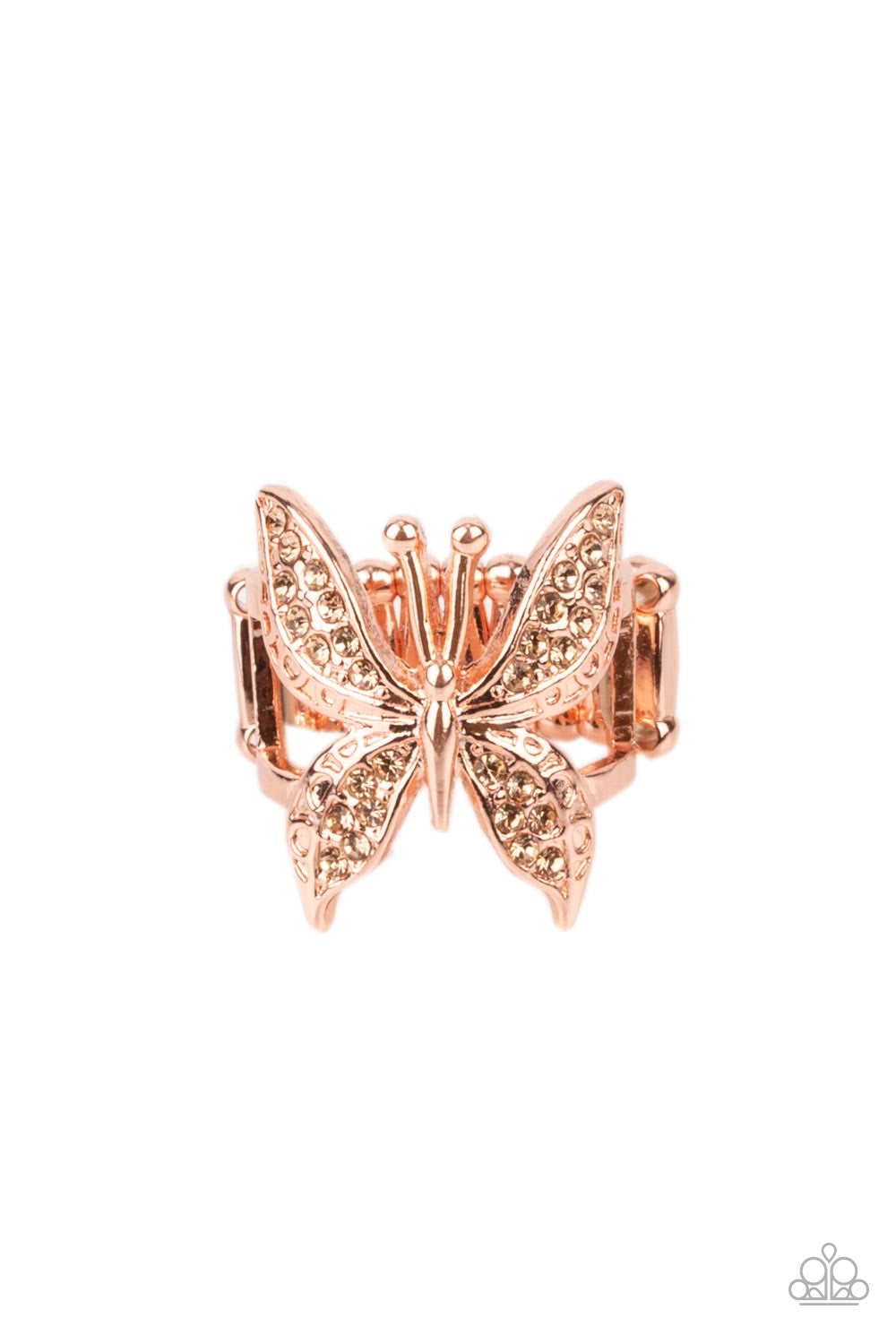 Paparazzi Blinged Out Butterfly - Copper Ring P4WH-CPSH-138XX