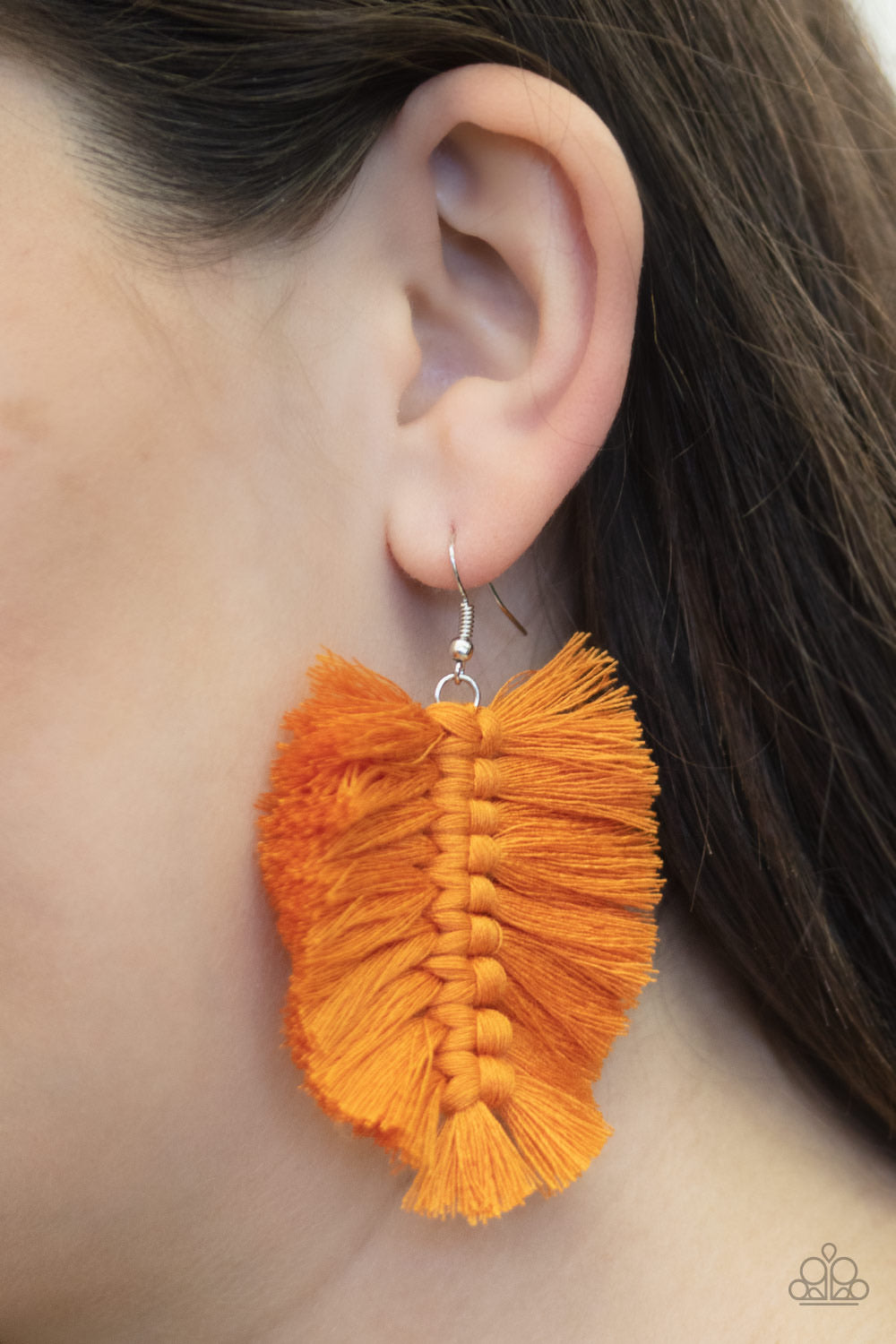 Paparazzi Knitted Native-Orange Earring