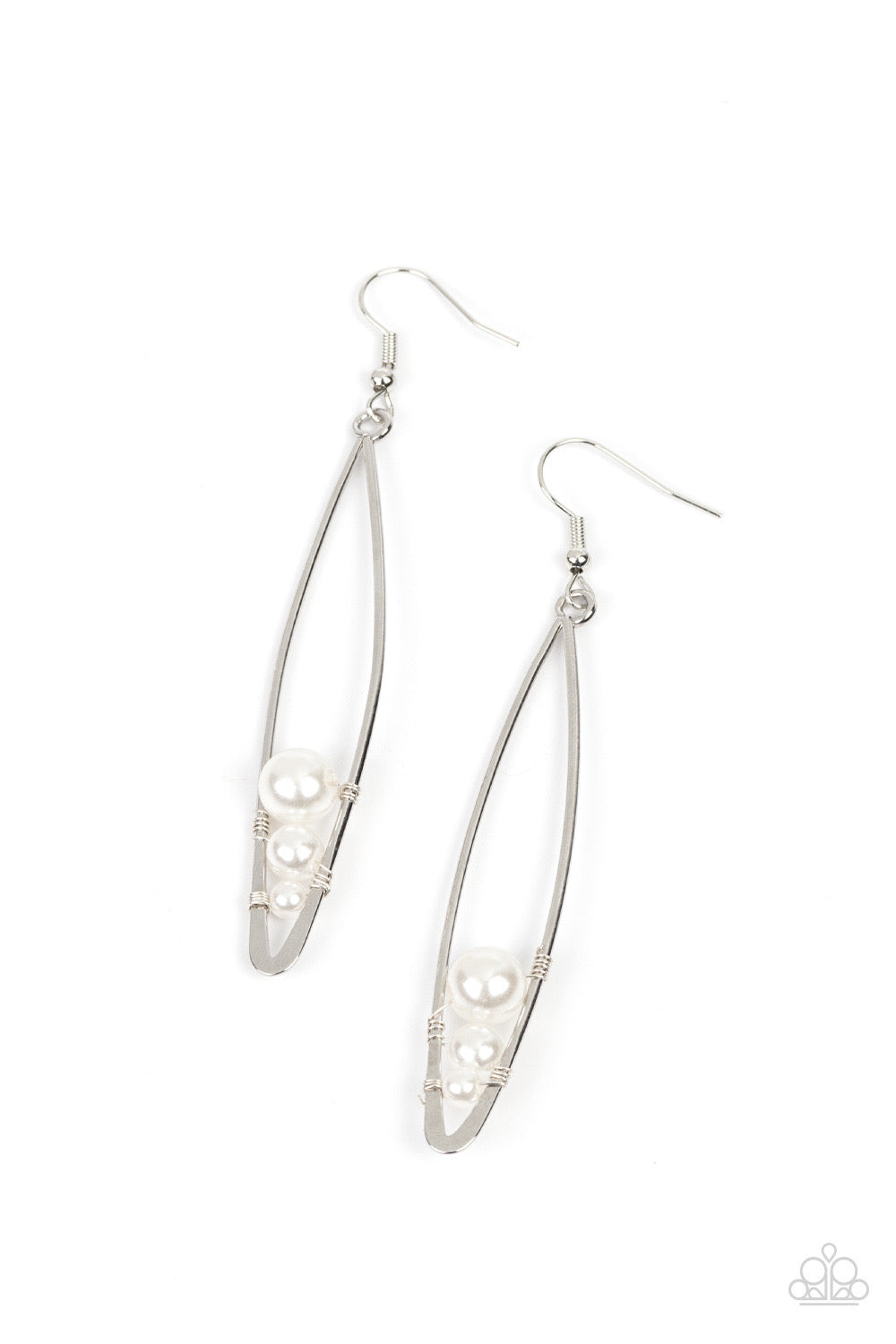 Paparazzi Atlantic Allure - White  Earring P5DA-WTXX-091XX