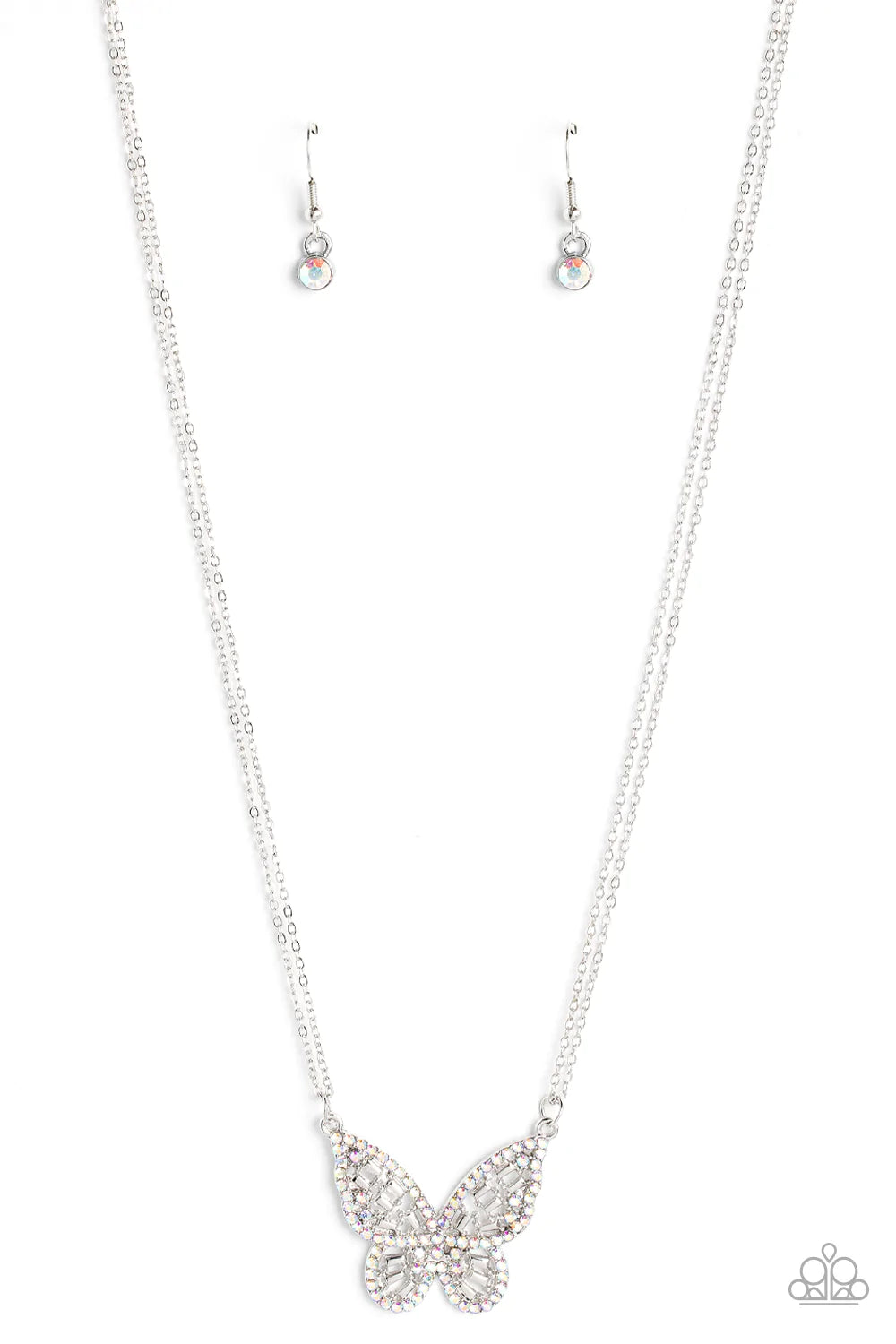 Paparazzi Baroque Butterfly - White Necklace