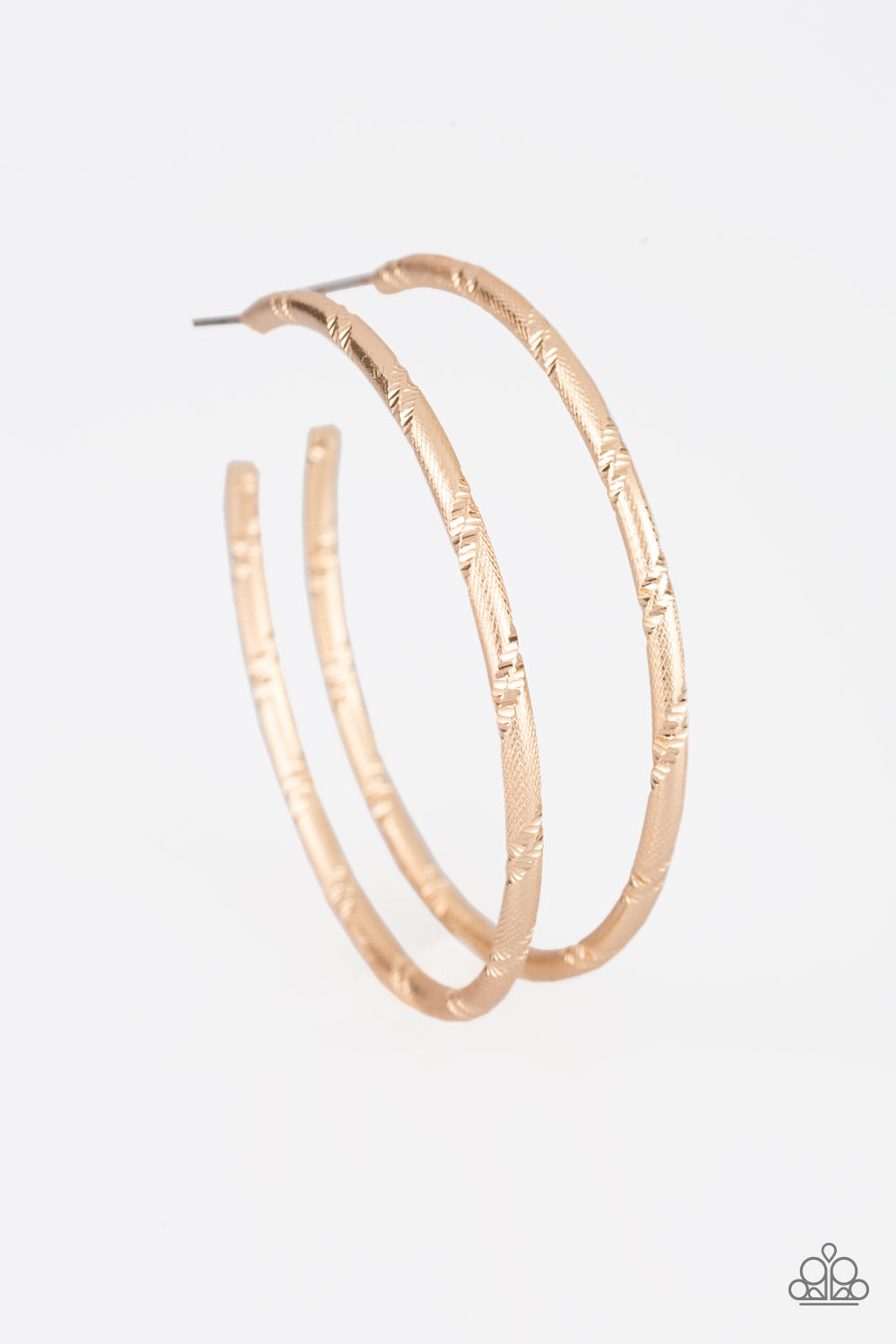 Paparazzi A Double Take-Gold Hoop Earring