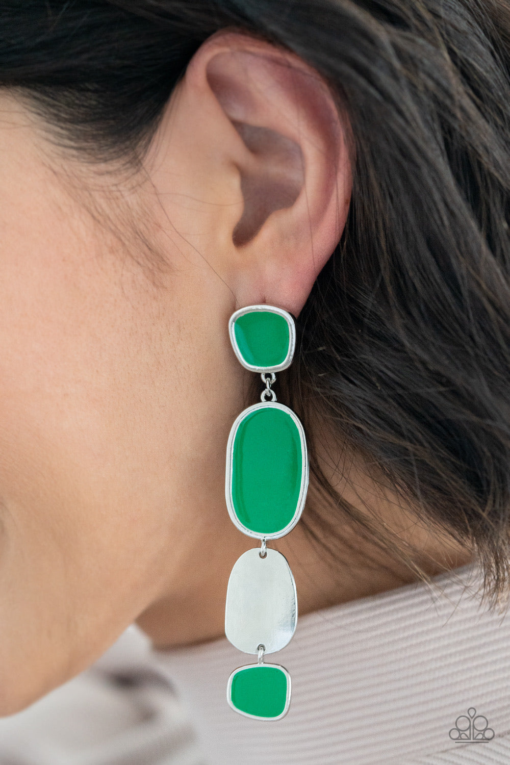 Paparazzi All Out Allure - Green  Earrings P5PO-GRXX-028XX