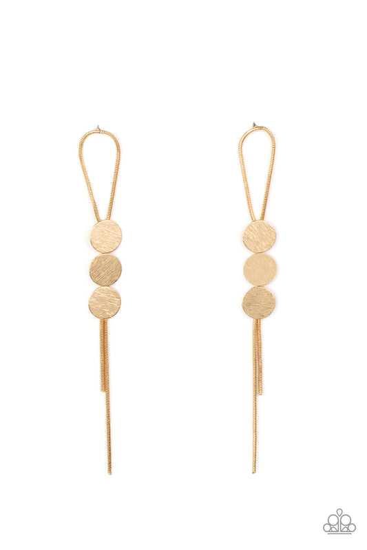 Paparazzi Bolo Beam -Gold Earrings