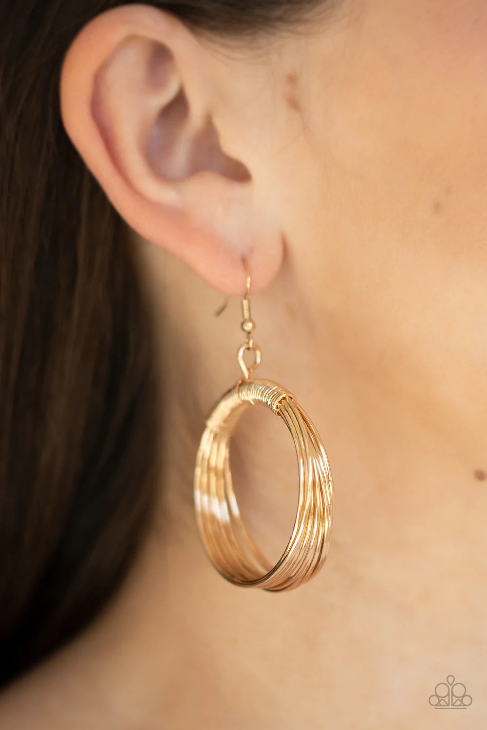 Paparazzi Urban Spun - Gold Earrings