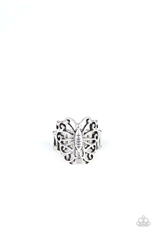 Paparazzi Wouldn't Hurt a Butterfly Silver Ring