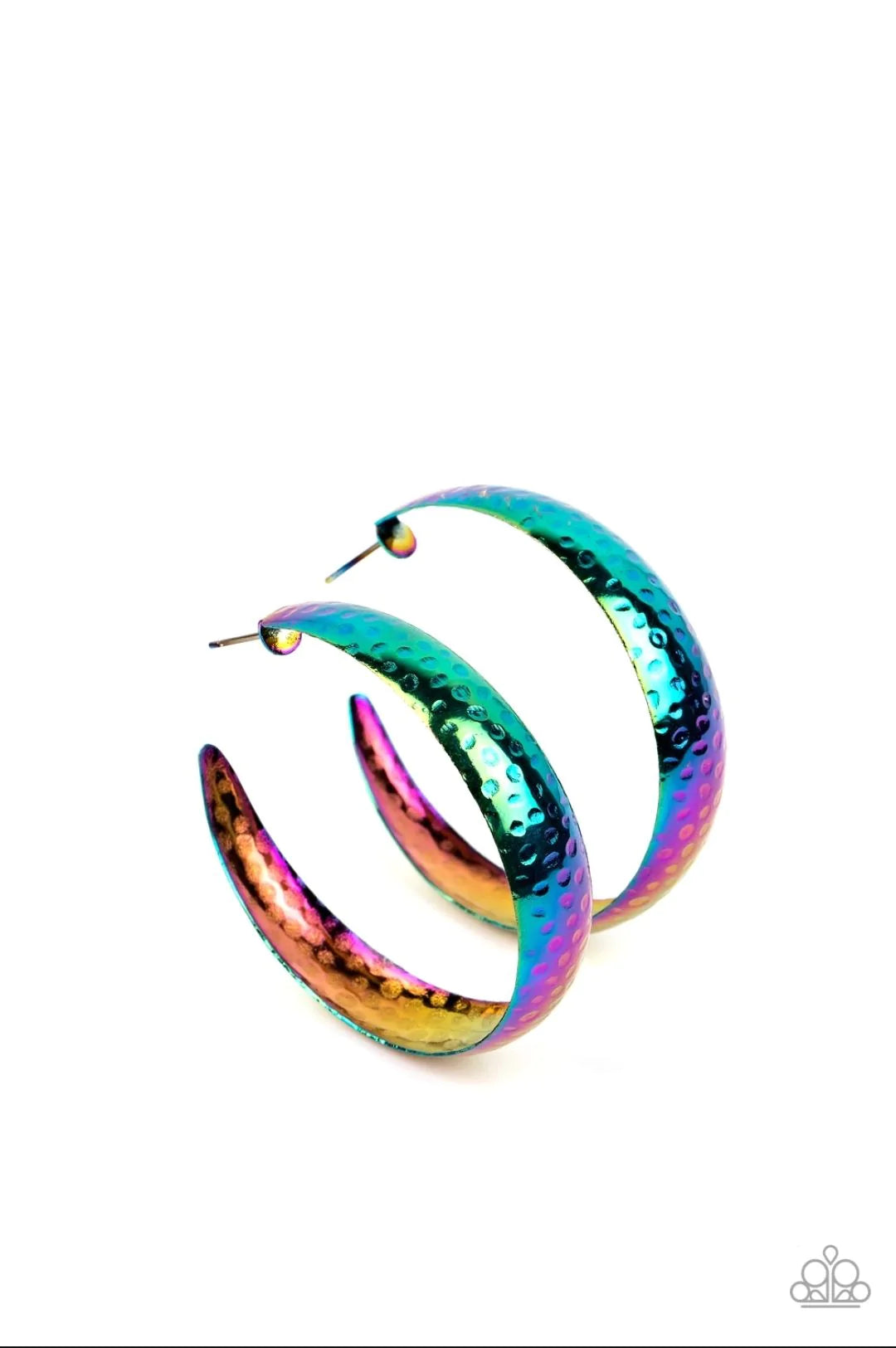 Paparazzi FUTURISTIC FLAVOR - MULTI OIL SPILL HOOP EARRINGS - LIFE OF THE PARTY SEPT 2022 PAPARAZZI