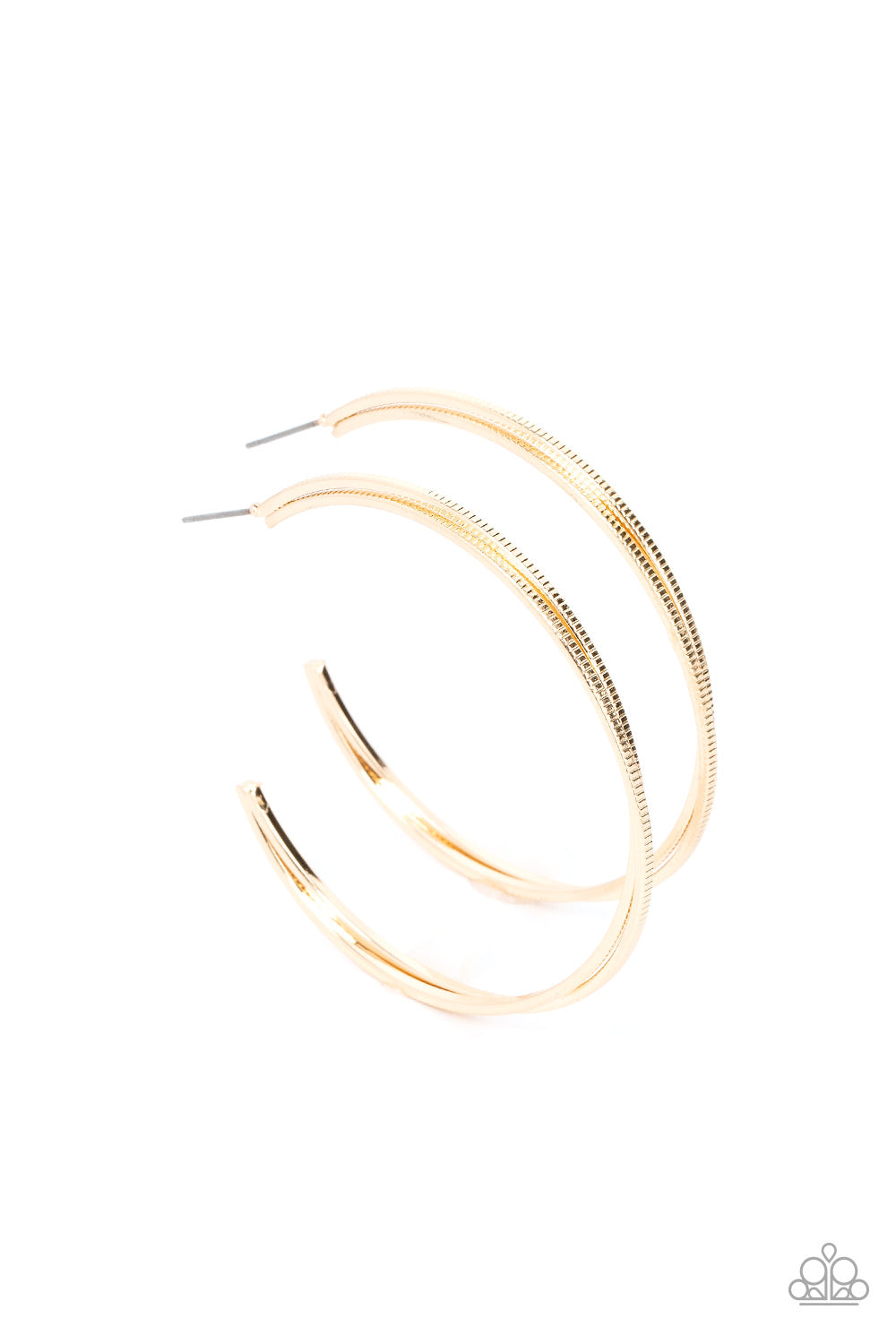 Paparazzi Monochromatic Curves - Gold Hoop Earring P5HO-GDXX-226XX