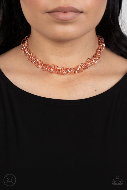 Paparazzi Cause a Commotion - Copper Necklace  P2CH-CPSH-040XX