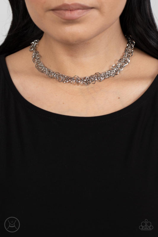 Paparazzi Cause a Commotion - Silver Necklace P2CH-SVXX-074XX