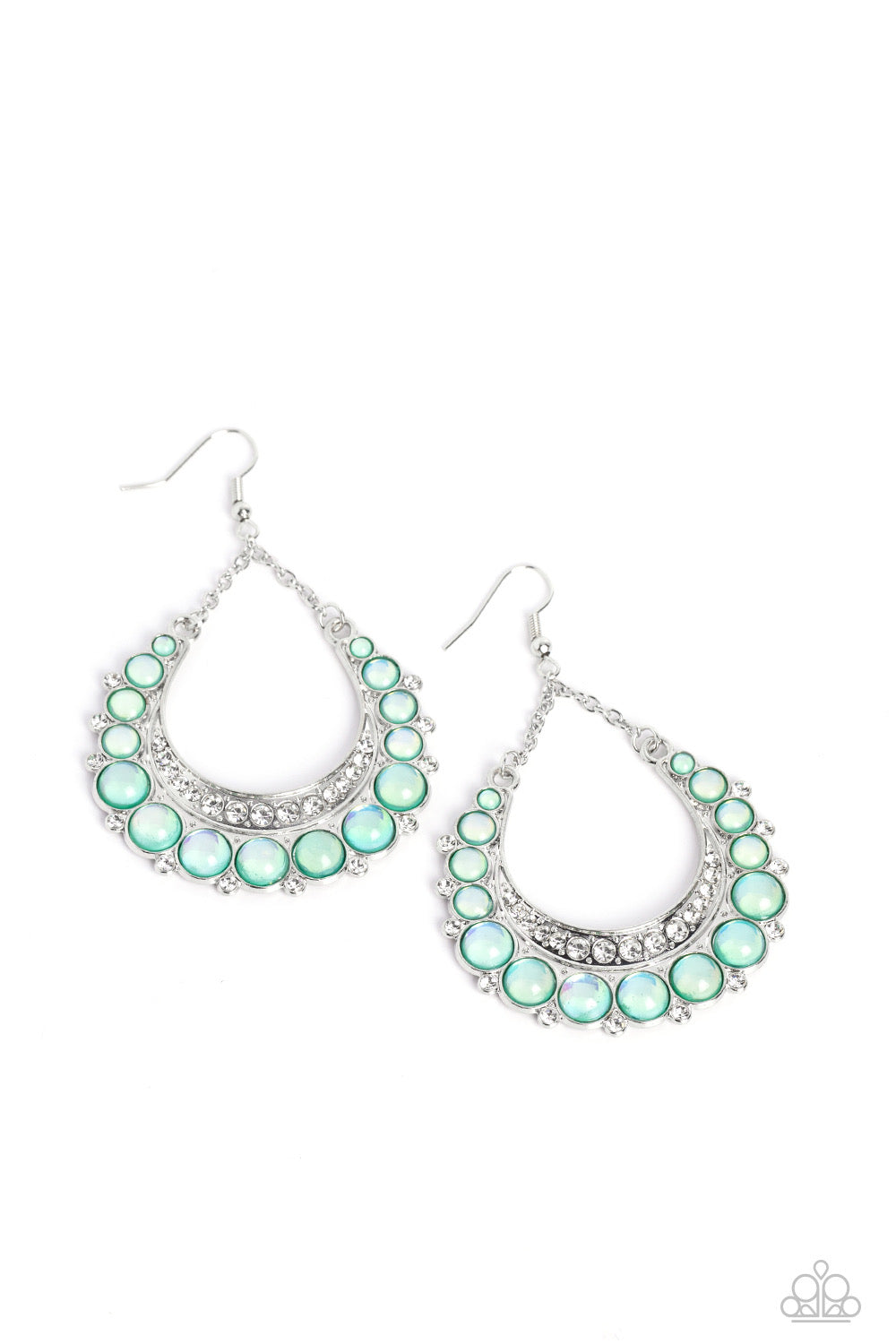 Paparazzi Bubbly Bling - Green  Earring P5ST-GRXX-024XX