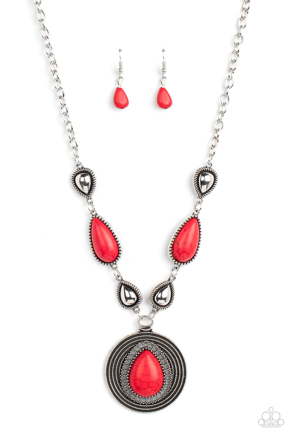 Saguaro Soul Trek - Red Necklace - Paparazzi Accessories