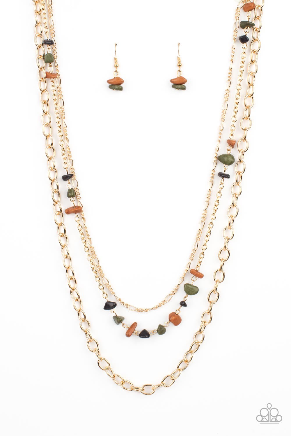 Paparazzi Artisanal Abundance - Multi  Gold Necklace P2SE-MTXX-217XX