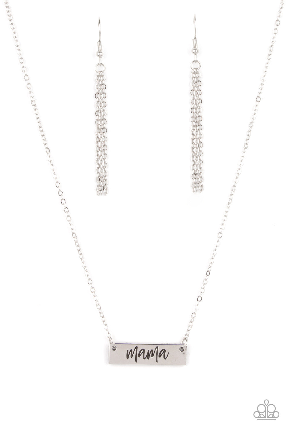 Paparazzi Blessed Mama - Silver Necklace  P2WD-SVXX-263XX