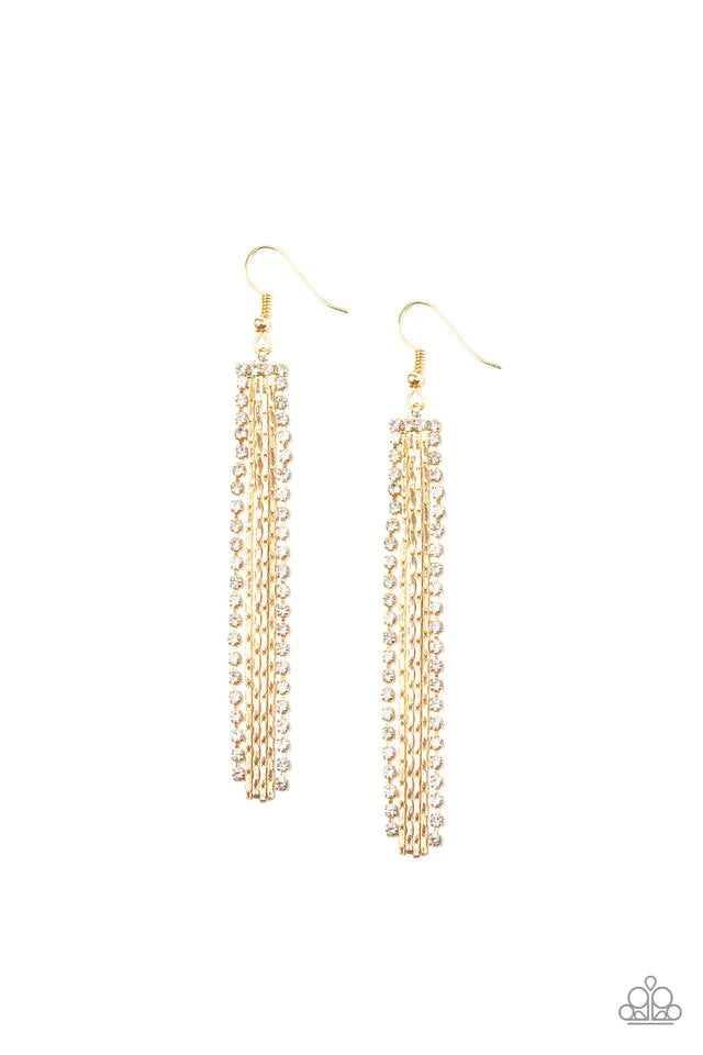 Paparazzi Starlit Tassels - Gold Earrings