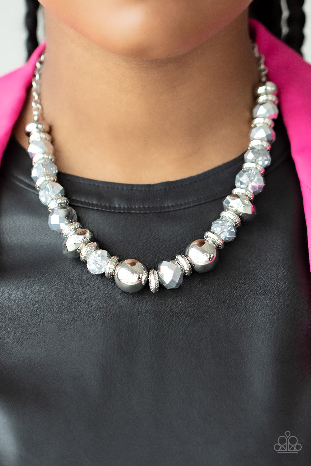 Paparazzi Interstellar Influencer - Silver Necklaces P2ED-SVXX-207XX