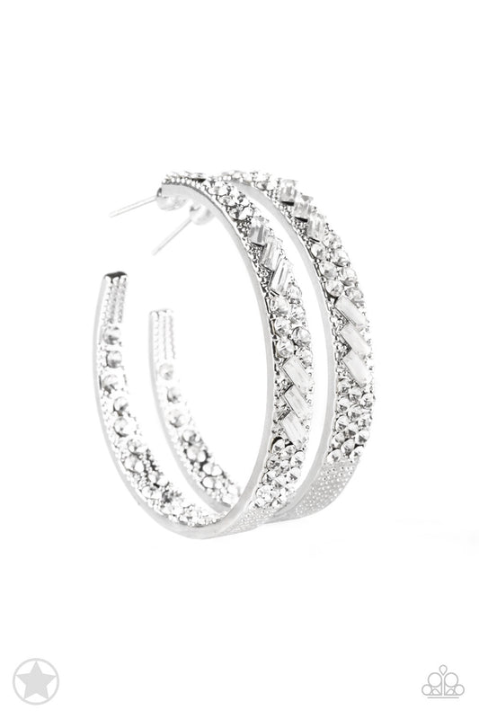 Paparazzi GLITZY By Association-Silver Hoop Earring P5HO-WTXX-022XX