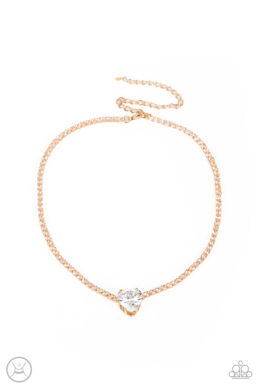 Paparazzi Flirty Fiancé - Gold  Necklace P2CH-GDXX-109KE