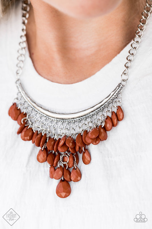 Rio Rainfall -Brown Necklace