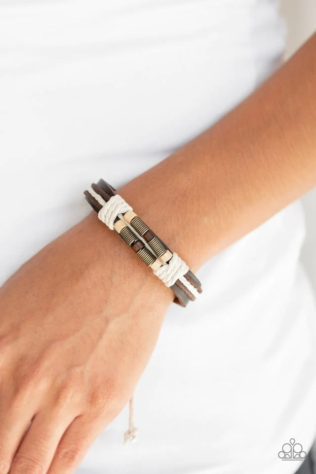 Wonderfully Woodsy - Brown Bracelet