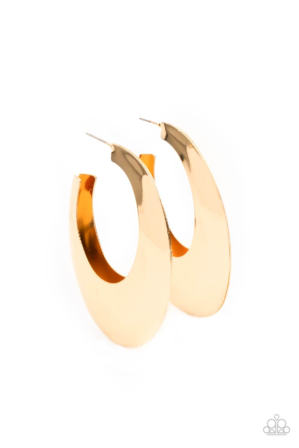 Paparazzi Going OVAL-board - Gold hoops Earring