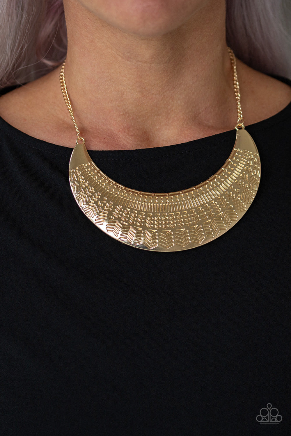 Paparazzi Large As Life-Gold Necklace