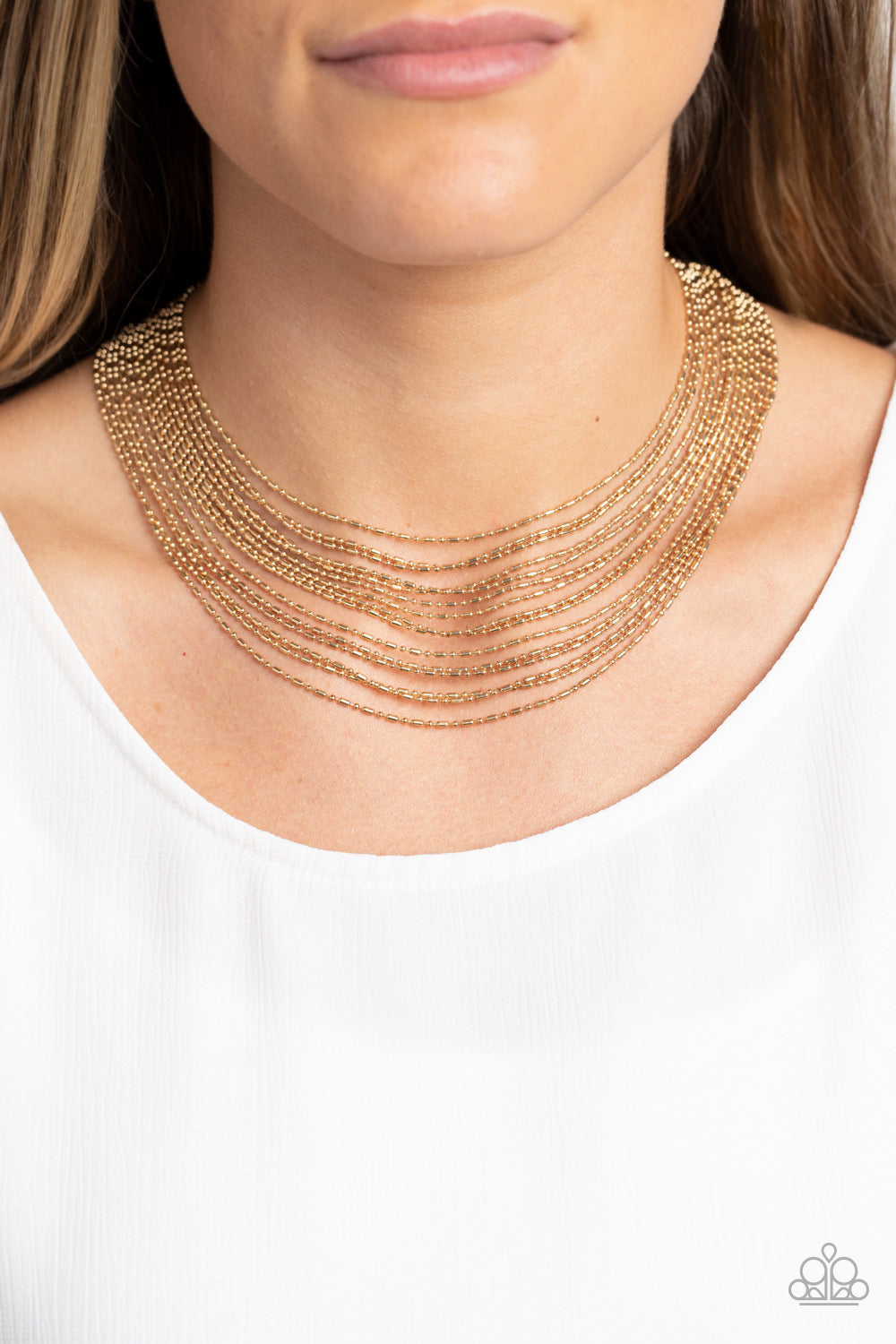 Paparazzi Cascading Chains - Gold  Necklace P2ST-GDXX-140XX