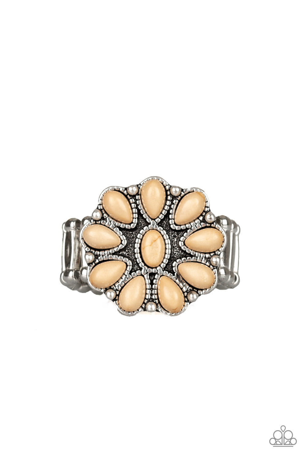 Stone Gardenia- Brown Ring