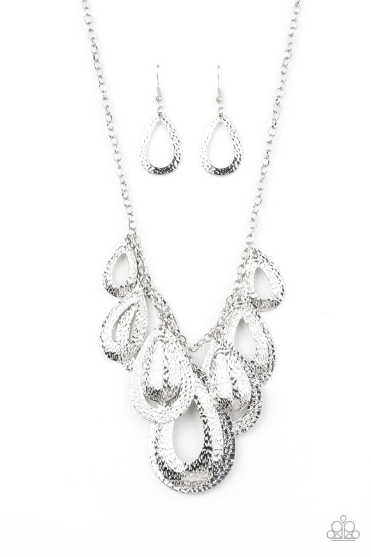 Teardrop Tempest- Silver Necklace