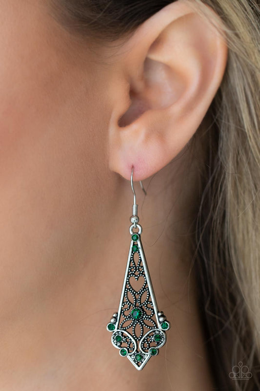 Paparazzi Casablanca Charisma -Green earrings