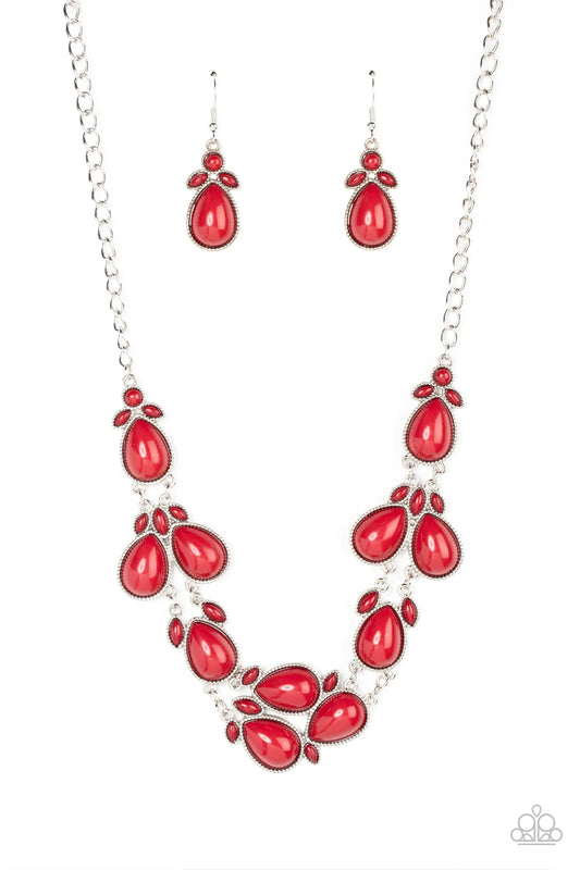 Paparazzi Botanical Banquet - Red Necklace