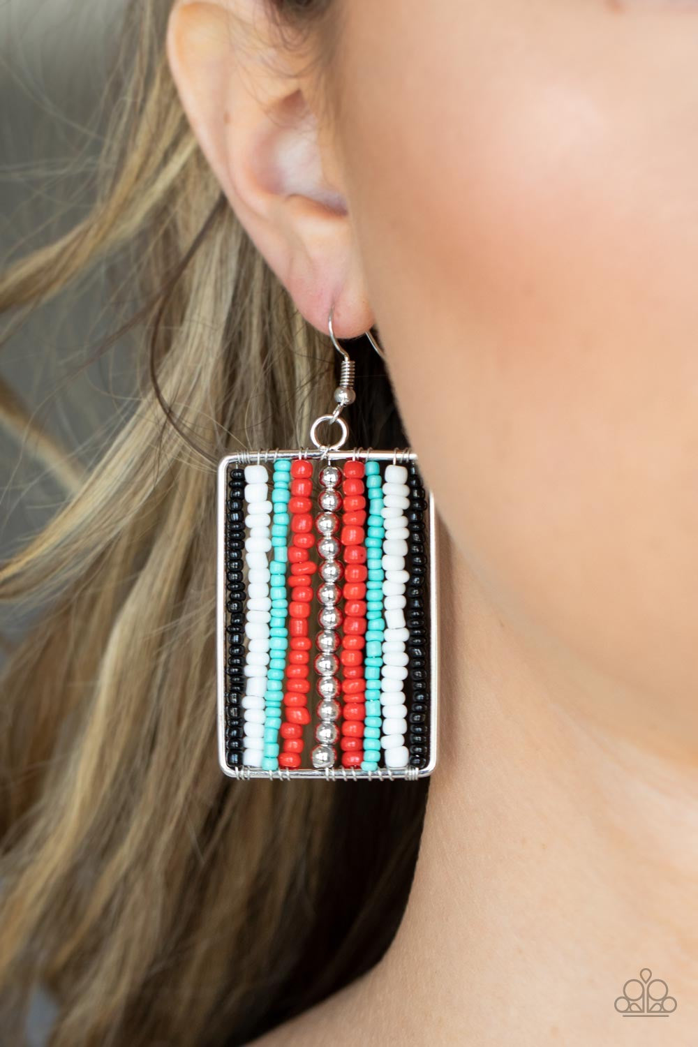 Paparazzi Beadwork Wonder - Red Earring P5SE-RDXX-187XX