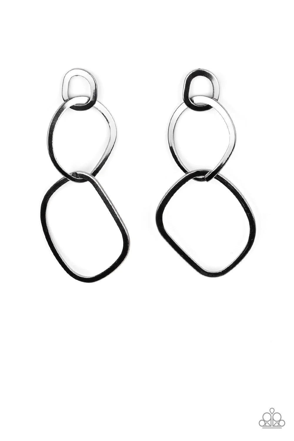 Paparazzi Twisted Trio - Black Earring