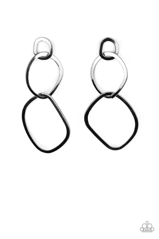 Paparazzi Twisted Trio - Black Earring