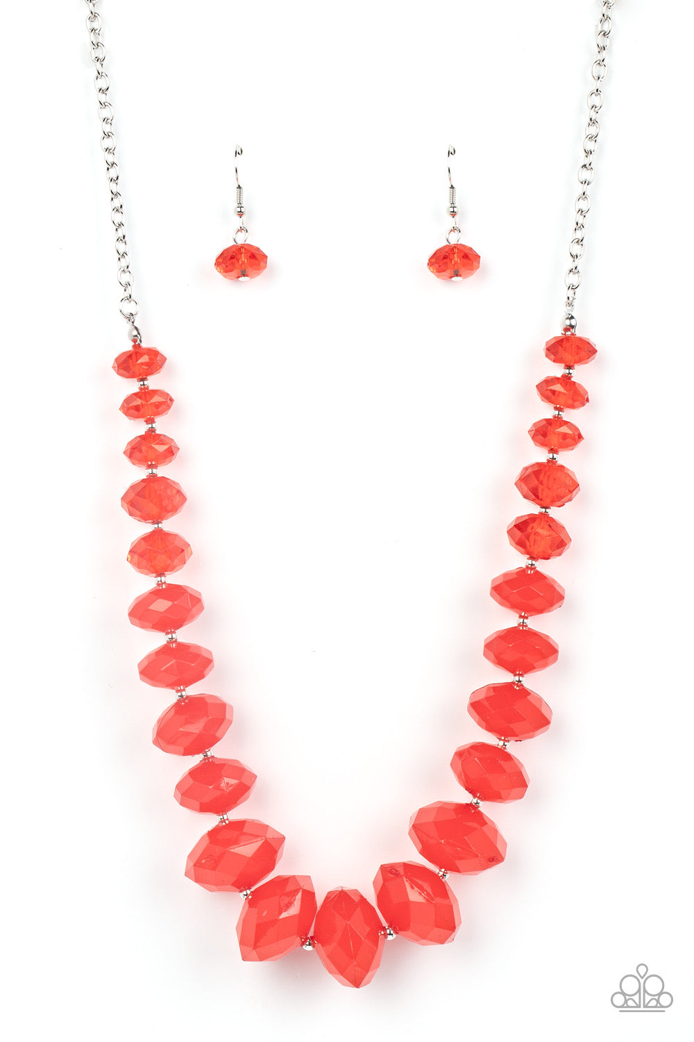 Paparazzi Happy-GLOW-Lucky - Red  Necklace SetP2ST-RDXX-116GY