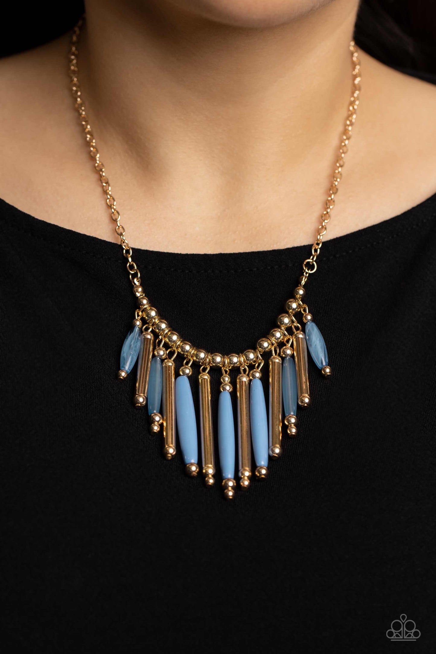 Paparazzi Bohemian Breeze- Blue Necklace PST-BLXX-177XX