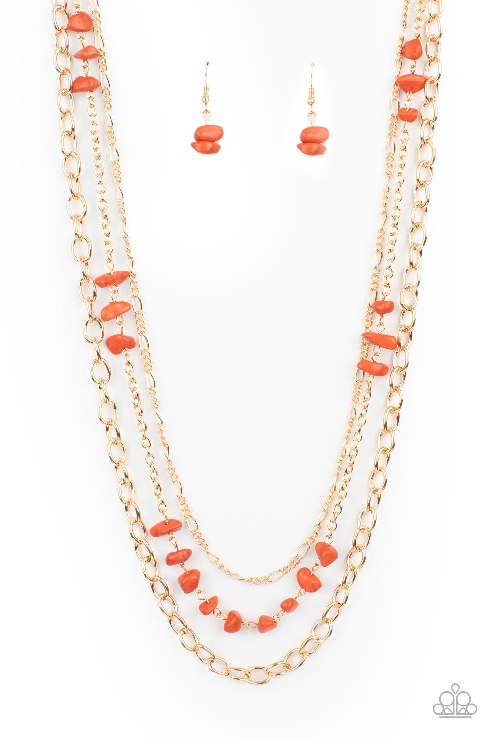 Paparazzi Artisanal Abundance - Orange Necklace P2SE-OGXX-266XX